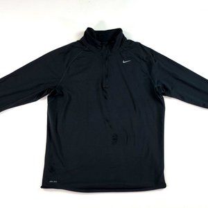 Mens Large Nike Dri Fit Element Performance Running Heather Gray Zip Pullover